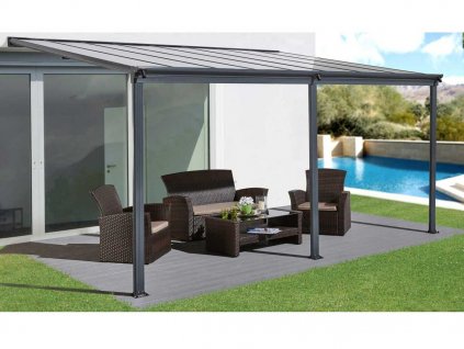 Hliníková pergola WALL 53 antracit + bronz PC