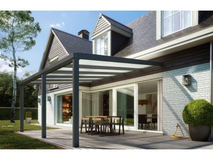 Hliníková pergola SKYLUX CLIMALUX 6,0 x 4,0 m antracit + opál PC