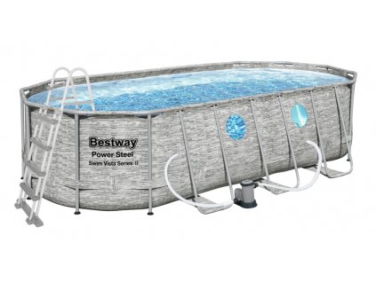 Bazén BESTWAY Power Steel Rattan Swim Vista 5,49 x 2,74 x 1,22 m - 56716